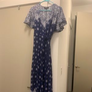 Lulus Navy Wrap Maxi Dress